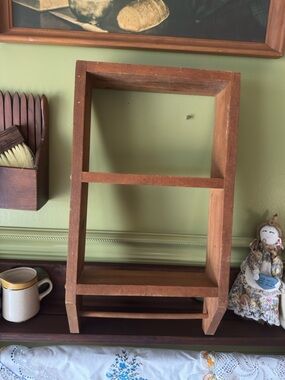 Vintage Wooden Wall Shelf - Brown Rustic Home Wall Decor